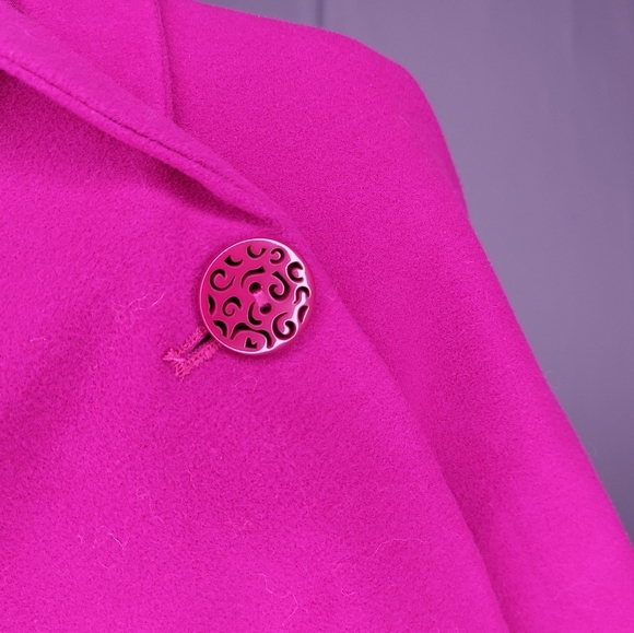 Chicos Jacket 3P XLP Women Pink One Button Vneck Collar Pocket Stretch Knit - Picture 3 of 7